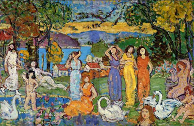 Maurice Prendergast, The Picnic Fine Art Reproduction Oil Painting