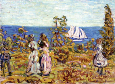 Maurice Prendergast, Viewing The Sailboat Fine Art Reproduction Oil Painting