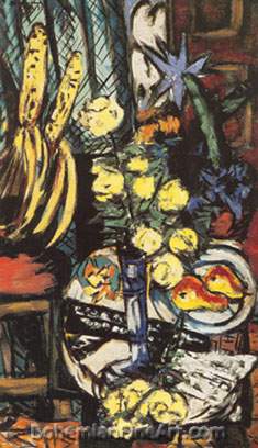 Max Beckmann, Still Life with Yellow Roses Fine Art Reproduction Oil Painting