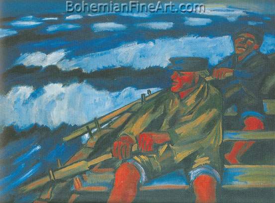 Max Pechstein, Fishermen in a Boat Fine Art Reproduction Oil Painting