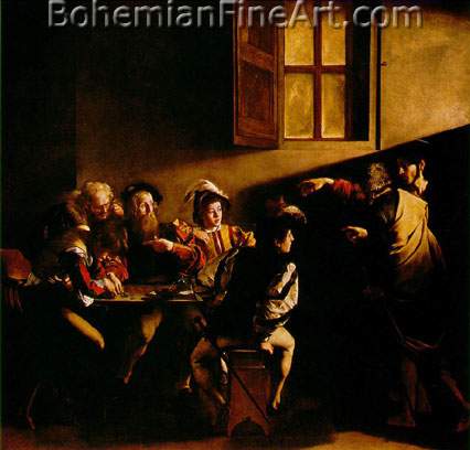 Michelangelo Caravaggio, The Calling of St Matthew Fine Art Reproduction Oil Painting