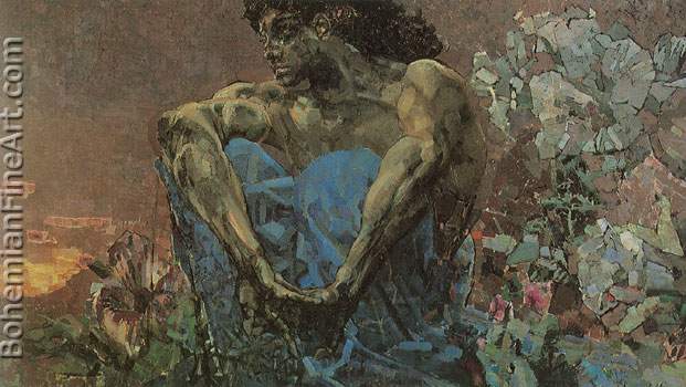 Mikhail Vroubel, The Seated Demon Fine Art Reproduction Oil Painting