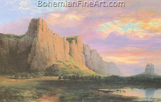 Nicholas Chevalier, Mount Aripiles and the Mitre Rock Fine Art Reproduction Oil Painting