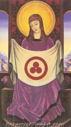 Nicholas Roerich, Madonna Oriflamma Fine Art Reproduction Oil Painting