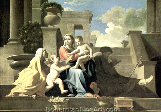 Nicolas Poussin, The Holy Family on the Steps Fine Art Reproduction Oil Painting