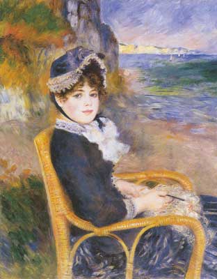 Pierre August Renoir, By the Seashore Fine Art Reproduction Oil Painting