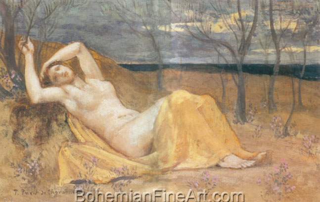 Pierre Puvis de Chavannes, Tamaris Fine Art Reproduction Oil Painting