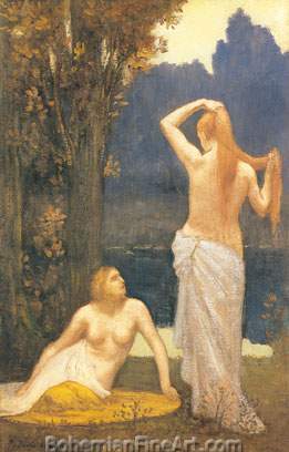 Pierre Puvis de Chavannes, The Bathers Fine Art Reproduction Oil Painting