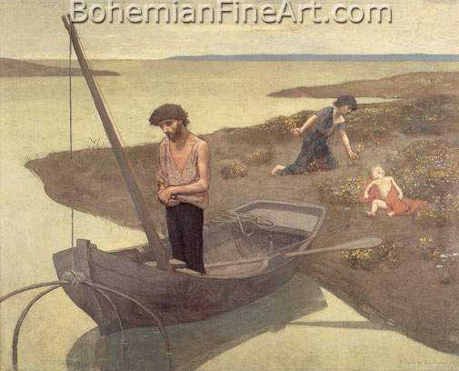 Pierre Puvis de Chavannes, The Poor Fisherman Fine Art Reproduction Oil Painting