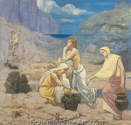 Pierre Puvis de Chavannes, The Shepherd's Song Fine Art Reproduction Oil Painting