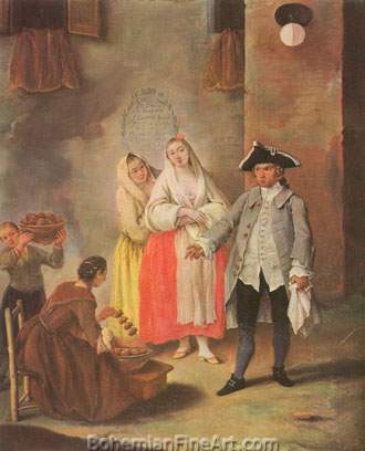 Pietro Longhi, The Pancake Seller Fine Art Reproduction Oil Painting
