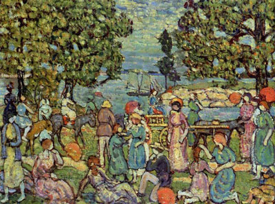 Maurice Prendergast, On the Beach Fine Art Reproduction Oil Painting