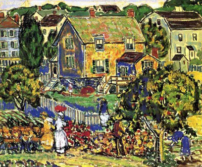 Maurice Prendergast, New England Village Fine Art Reproduction Oil Painting