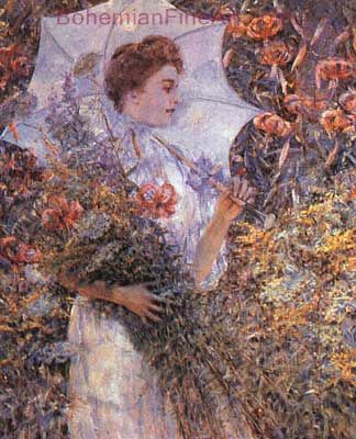 Robert Reid, The White Parasol Fine Art Reproduction Oil Painting