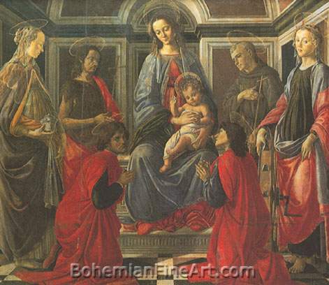 Sandro Botticelli, The Virgin and Child with Six Saints Fine Art Reproduction Oil Painting