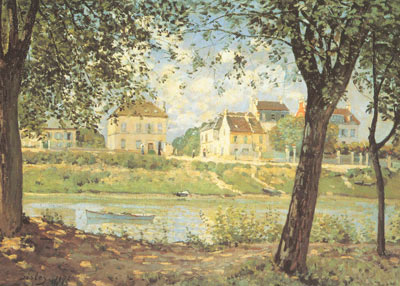 Alfred Sisley, Village on the Banks of the Seine Fine Art Reproduction Oil Painting