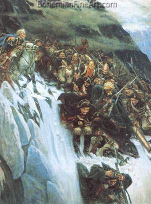 Vasily Surikov, Suvorov Crossing the Alps Fine Art Reproduction Oil Painting