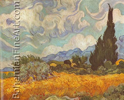 Vincent Van Gogh, Wheat Field with Cypresses Fine Art Reproduction Oil Painting