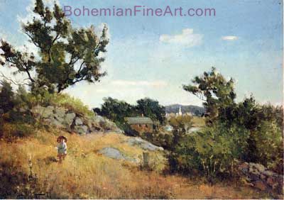 Willard Metcalf, A View of the Village Fine Art Reproduction Oil Painting