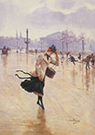 Jean Beraud, Windy Day+ Place de la Concorde Fine Art Reproduction Oil Painting