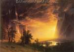 Albert Bierstadt, Sunset in the Yosemite Valley Fine Art Reproduction Oil Painting