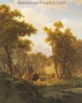 Albert Bierstadt, Indian Encampment+ Shoshone Village Fine Art Reproduction Oil Painting