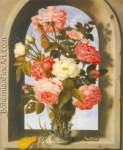 Ambrosius Bosschaert the Elder, Vase of Roses Fine Art Reproduction Oil Painting