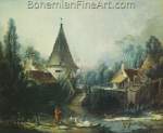 Francois Boucher, Landscape near Beauvais Fine Art Reproduction Oil Painting