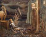 Edward Burne-Jones, The Dream of Launcelot at the Chapel Fine Art Reproduction Oil Painting