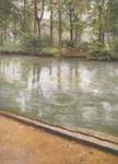 Gustave Caillebotte, River Bank in the Rain Fine Art Reproduction Oil Painting