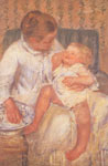 Mary Cassatt, Mother About to Wash Her Sleepy Child Fine Art Reproduction Oil Painting