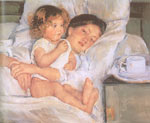 Mary Cassatt, Breakfast in Bed Fine Art Reproduction Oil Painting