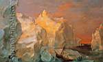 Frederic Edwin Church, Icebergs and Wreck in Sunset Fine Art Reproduction Oil Painting