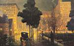 Frank Coburn, Rainy Night Fine Art Reproduction Oil Painting