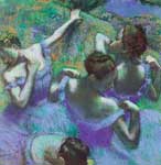 Edgar Degas, Blue Dancers (Pastel on Paper) Fine Art Reproduction Oil Painting