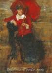 James Ensor, The Lady with the Red Parasol Fine Art Reproduction Oil Painting