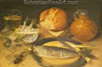 Georg Flegel, Fish Still Life with Stag Beetle Fine Art Reproduction Oil Painting