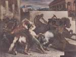 Theodore Gericault, The Start of the Race of the Riderless Horses II Fine Art Reproduction Oil Painting