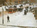 Childe Hassam, Fifth Avenue in Winter Fine Art Reproduction Oil Painting