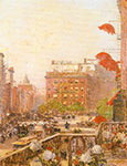 Childe Hassam, View of Broadway and Fifth Avenue Fine Art Reproduction Oil Painting