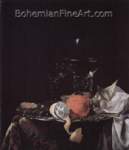 Willem Kalf, Still Life with a Roemer+ Wine Glass+ Orange Fine Art Reproduction Oil Painting