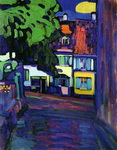 Vasilii Kandinsky, Houses in Murnau on Obermark Fine Art Reproduction Oil Painting