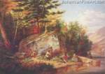Cornelius Krieghoff, Indians Camping at Foot of Big Rock Fine Art Reproduction Oil Painting