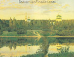 Isaac Levitan, Secluded Monastry Fine Art Reproduction Oil Painting