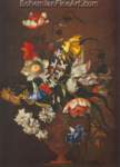 Francesco Mantovano, Vase of Flowers Fine Art Reproduction Oil Painting