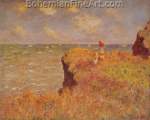 Claude Monet, The Cliff Walk Fine Art Reproduction Oil Painting