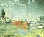 Claude Monet, Red Boats+ Argenteuil Fine Art Reproduction Oil Painting