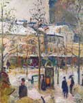 Camille Pissarro, Boulevard de Rocheouart in Snow Fine Art Reproduction Oil Painting