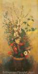 Odilon Redon, Vase of Flowers with Branches of Spring Blossom Fine Art Reproduction Oil Painting