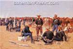 Frederic Remington, A Cavalryman's Breakfast on the Plains Fine Art Reproduction Oil Painting